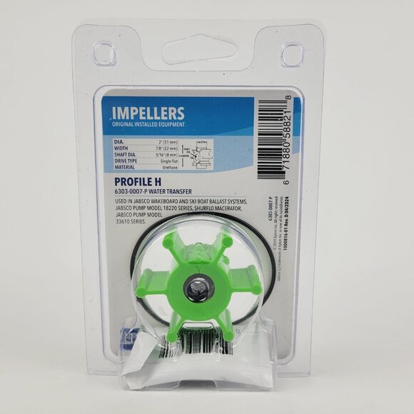 Jabsco Impeller Kit 6303-0007-P Profile H Urethane 2" Diameter 7/8" Width - Picture 2 of 2